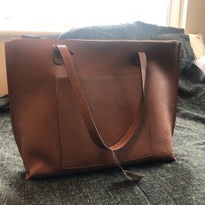 American eagle brown leather tote purse